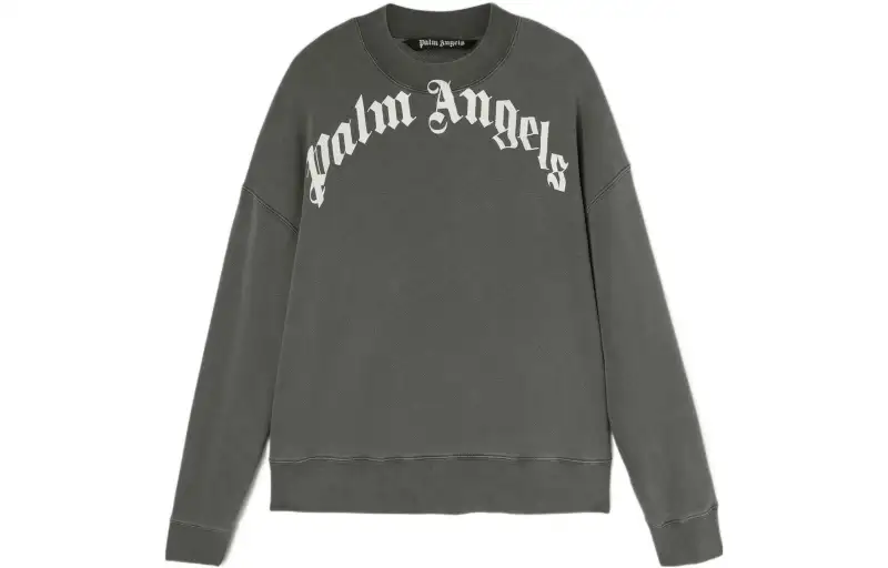 PALM ANGELS Gd Curved Logo Crewneck Sweater
