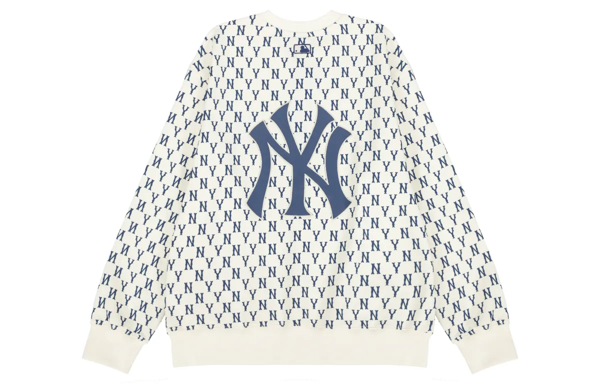 MLB Monogram Sweatshirts Unisex Cream Crew Neck Moderate Other