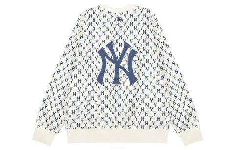 MLB Monogram Sweatshirts Unisex Cream Crew Neck Moderate Other