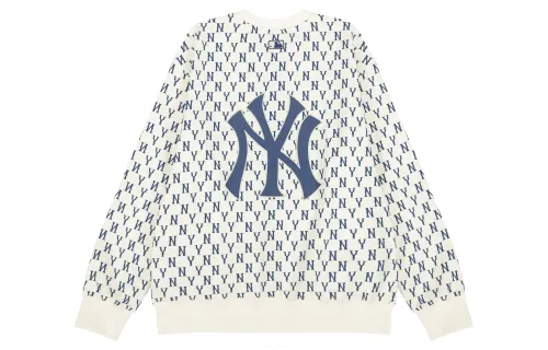 MLB Old Flower Sweatshirts Unisex Cream Crew Neck Moderate Other