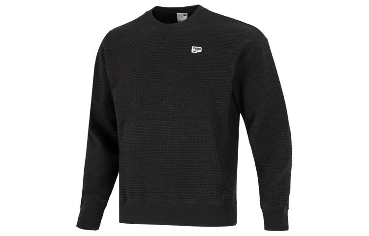 PUMA Downtown Sweatshirts Men's Black Crew Neck Moderate Regular