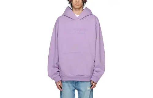 Drew house Letter Logo Series Sweatshirts Unisex Purple Hooded Moderate Regular