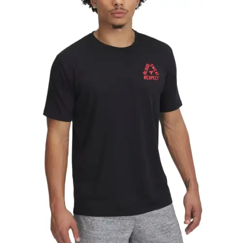 Under Armour Project Rock T Shirt Men's Black/White/Race Red 001