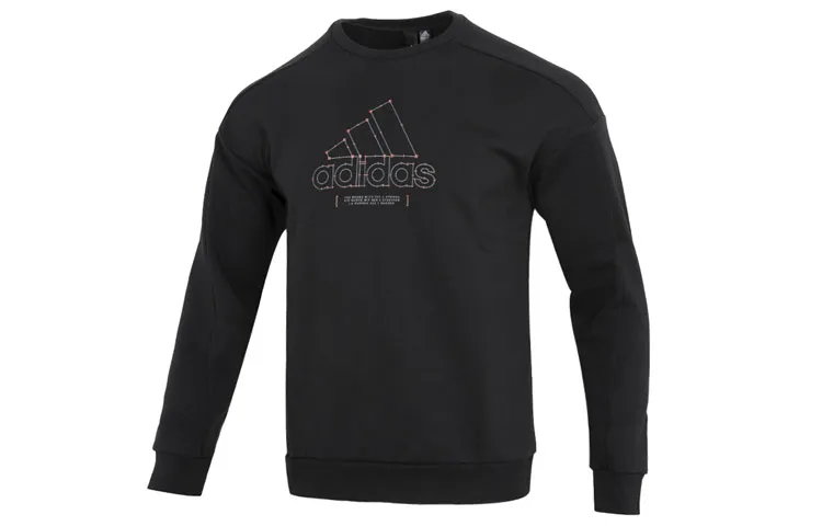 Adidas Sweatshirts Men's Black Crew Neck Moderate Regular