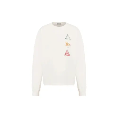 DIOR Sweatshirts Men's Ecru Crew Neck Moderate Regular