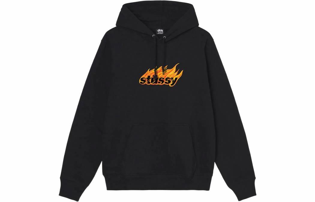 Худи Stussy Flames Hood (черное)