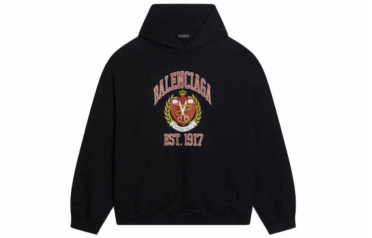 Мужское худи Balenciaga Свободное (черное)