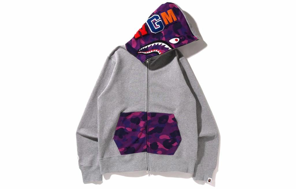 Мужское худи A BATHING APE SS22 Color Camo Shark Full Zip Hoodie (разноцветное)