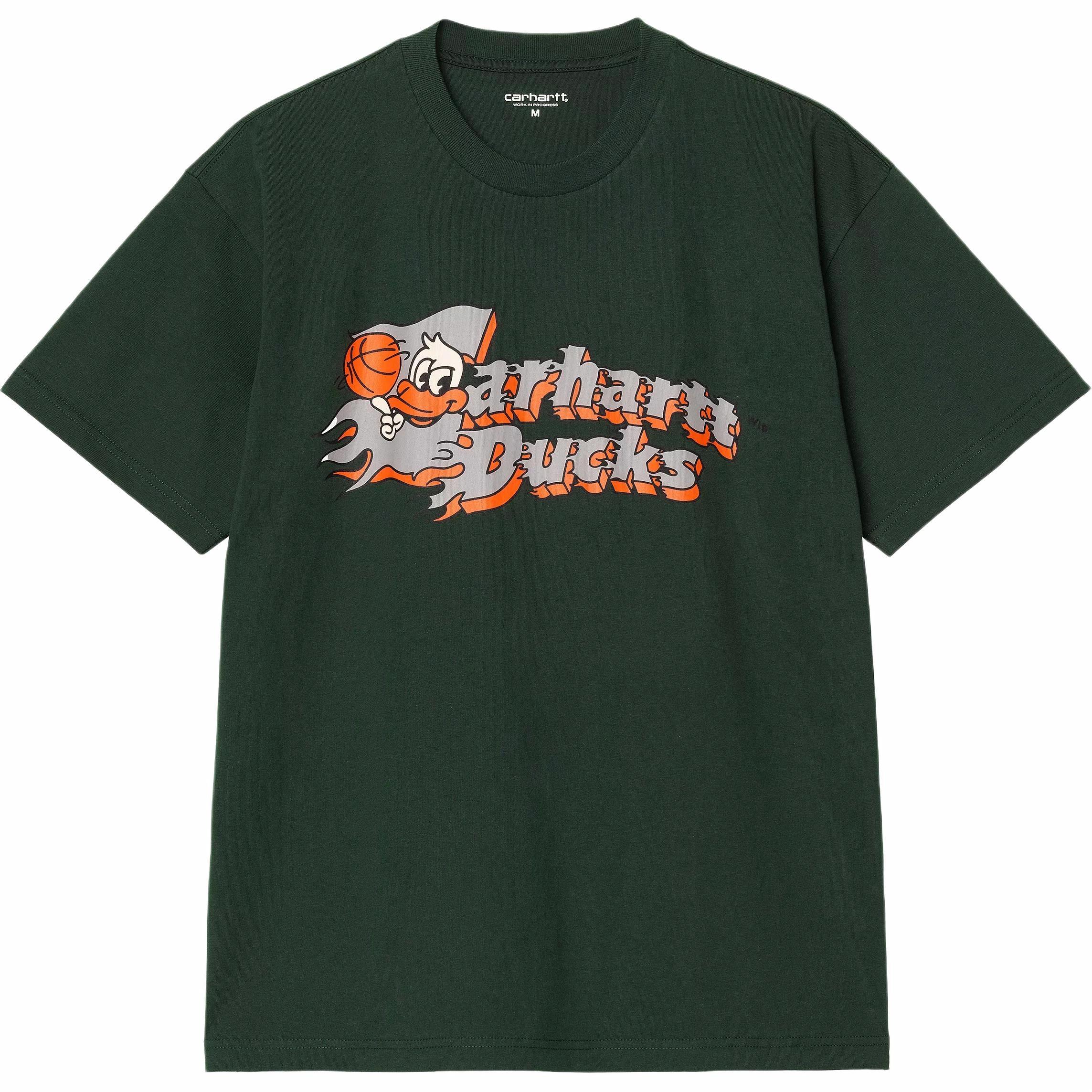 Мужская футболка Carhartt Carhartt WIP SS25 S/S Flaming Ducks (зеленая)