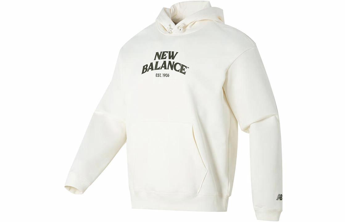 Мужское худи New Balance с принтом (микро-белое)
