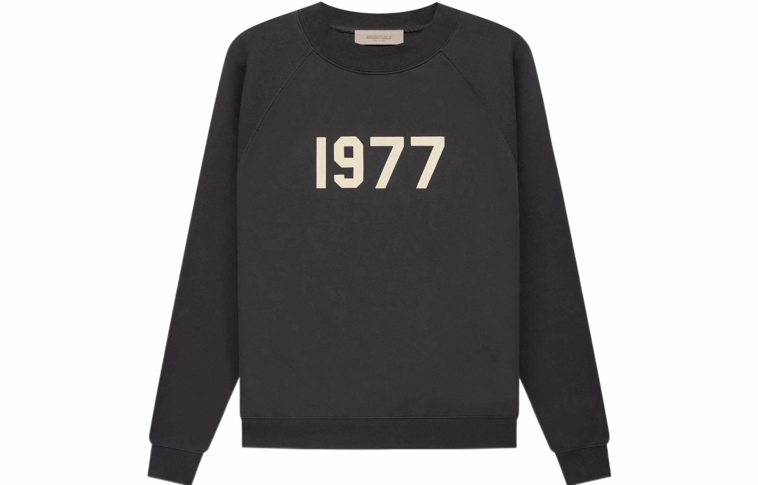Мужское худи Fear of God Essentials 1977 SS22 Crewneck Iron (черно-железный)