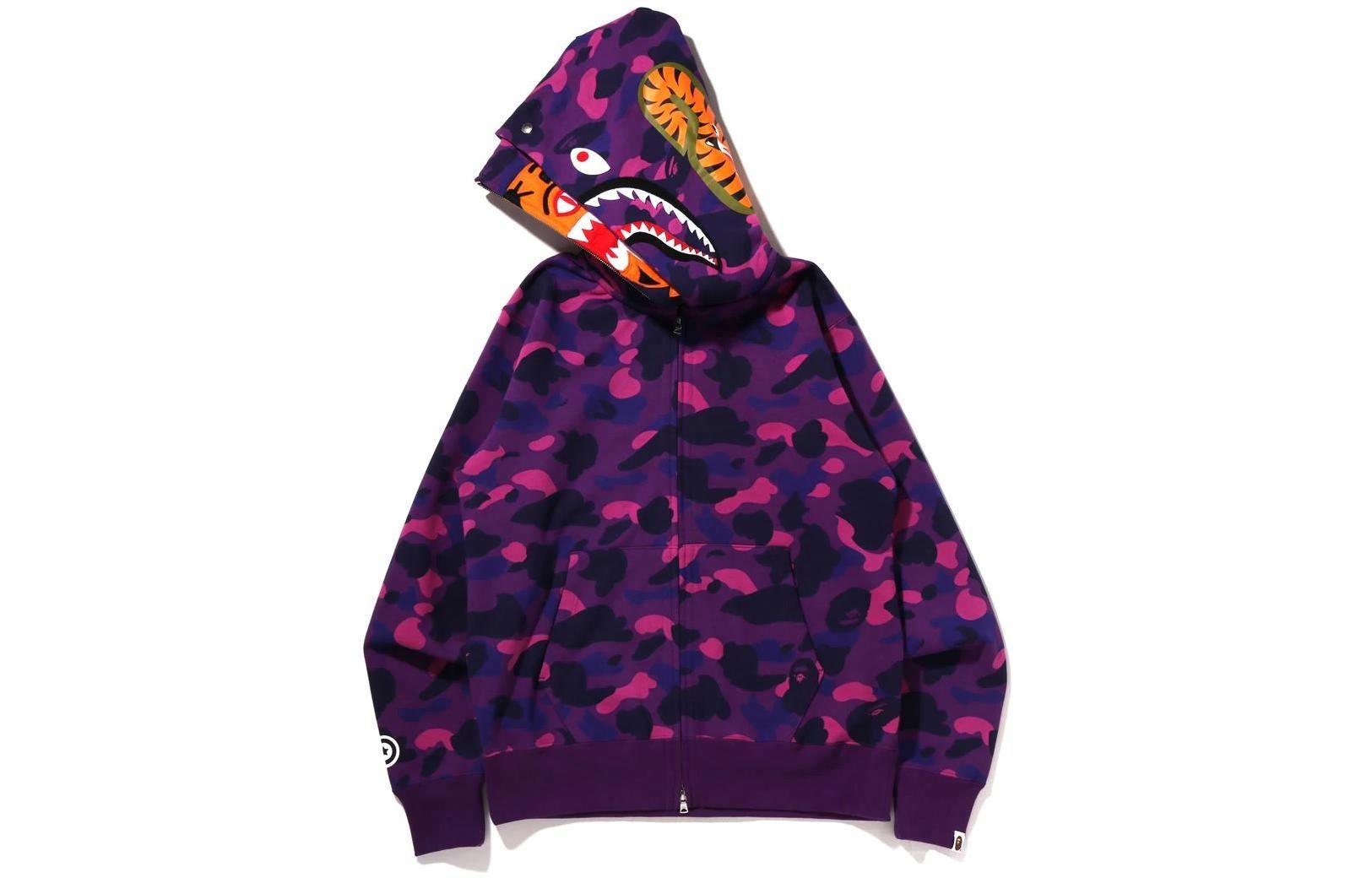 Мужское худи A BATHING APE Color Tiger Wide Full Zip Double Hoodie (камуфляжное)