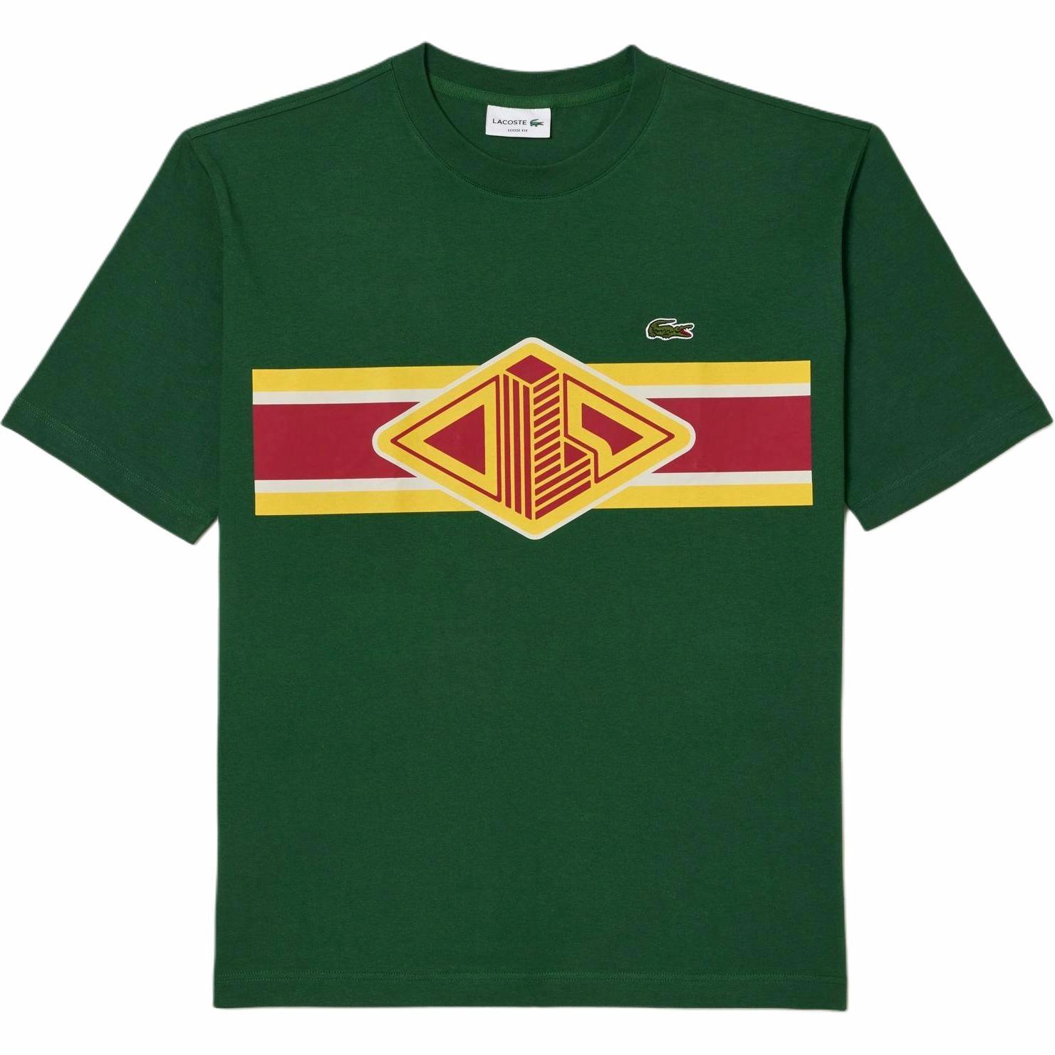 Мужская футболка LACOSTE с принтом (зеленая)