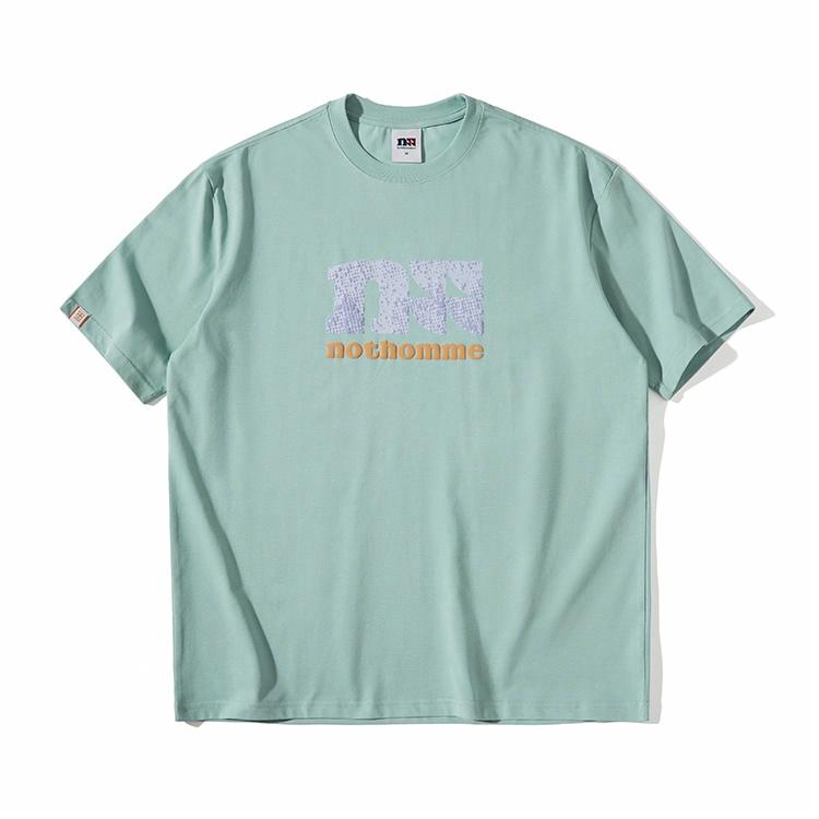 Футболка NOTHOMME Logo T-Shirt (бежево-синяя)