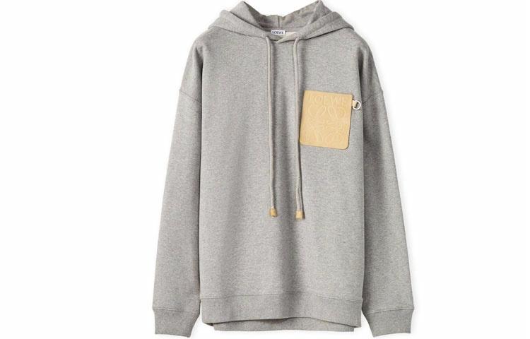 Мужское худи LOEWE Anagram Hoodie (серое)