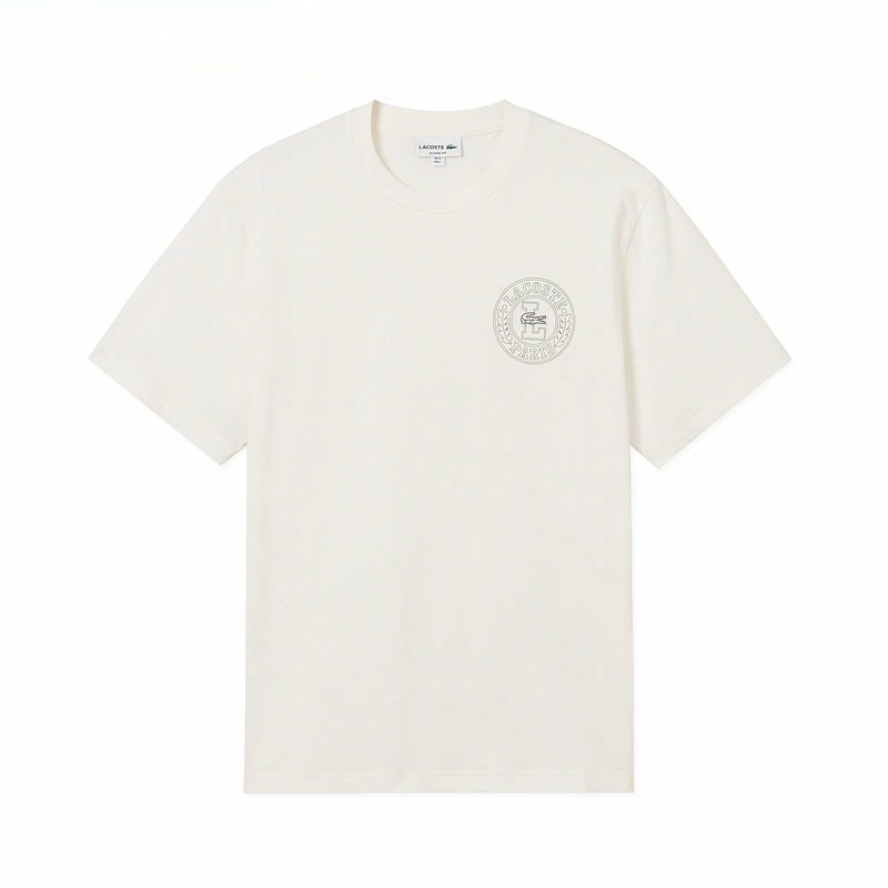 Мужская футболка LACOSTE с логотипом (теплая белая)