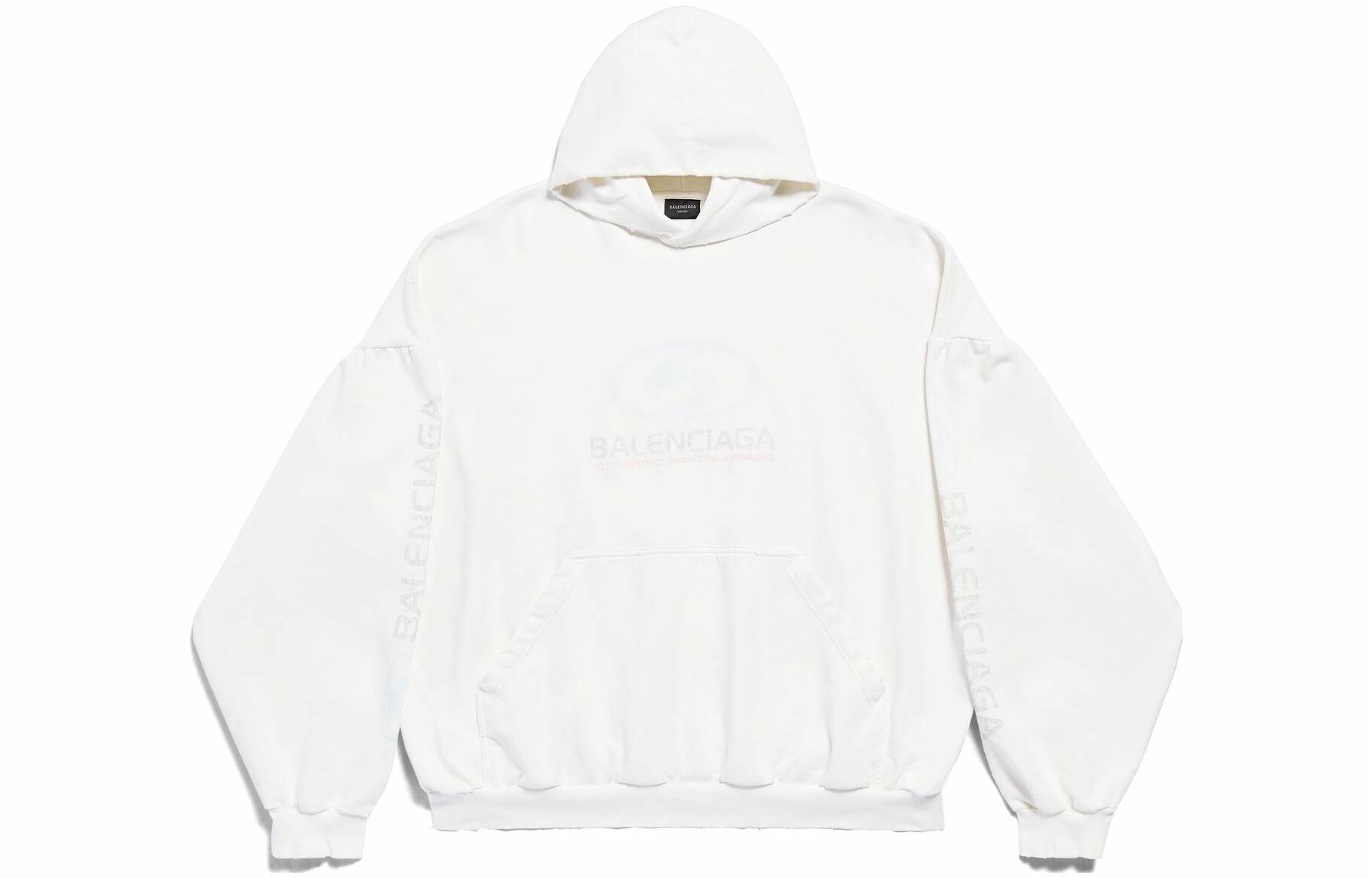 Худи Balenciaga FW23 Distressed (белое)