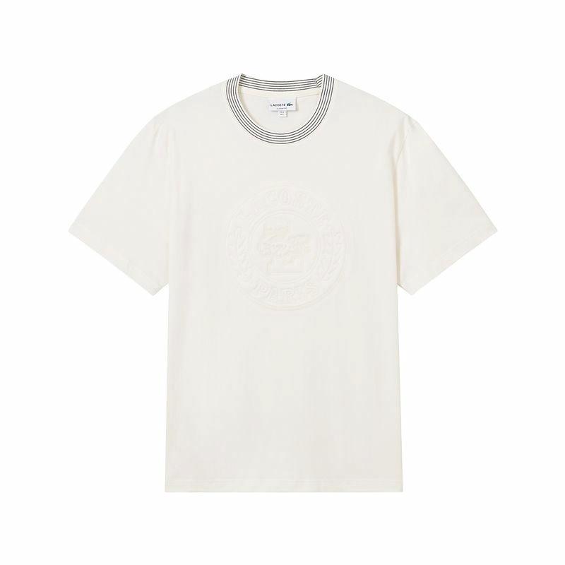 Мужская футболка LACOSTE Crewneck T-Shirt (молочно-белая)