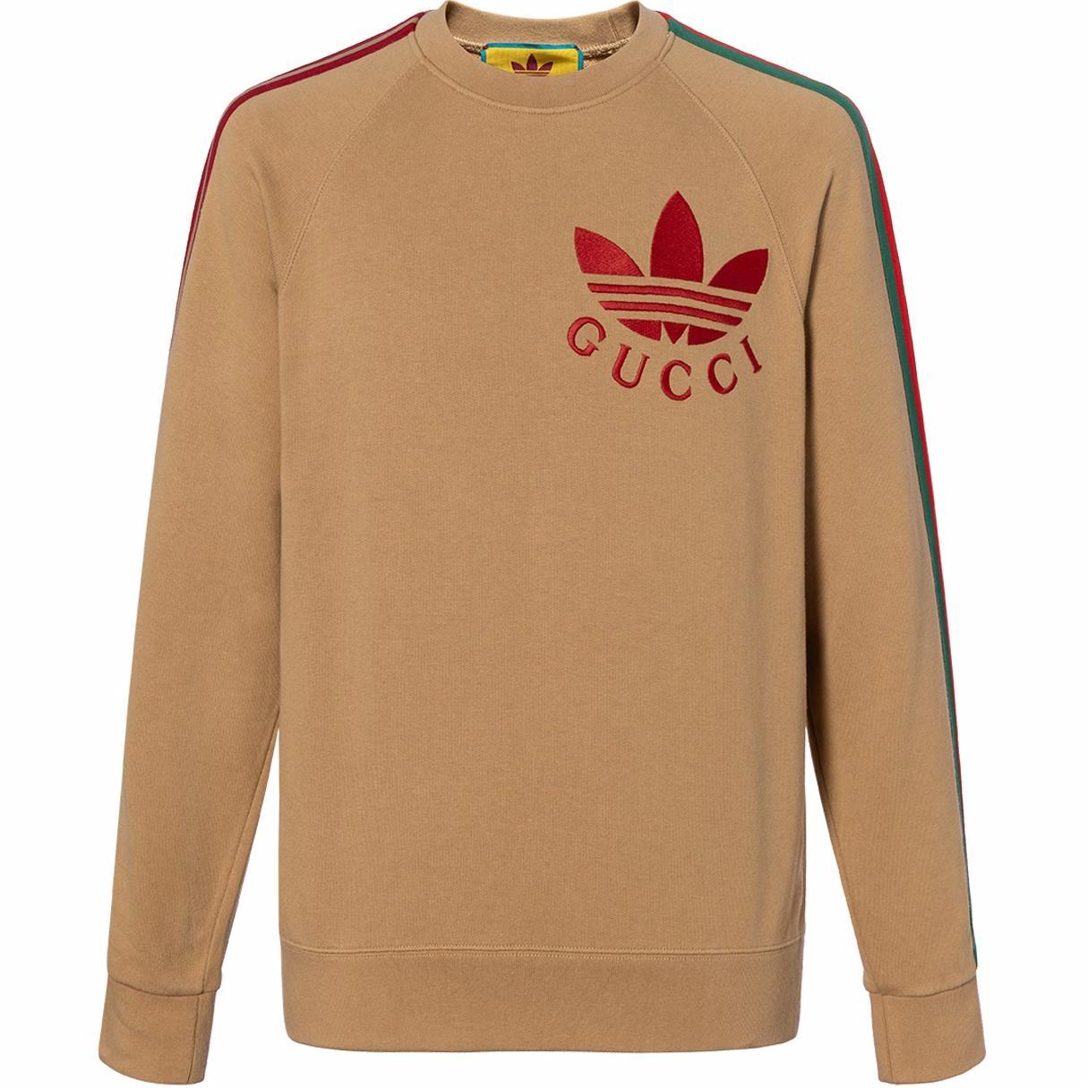 Мужская худи Gucci x adidas originals (глубокий бежевый)
