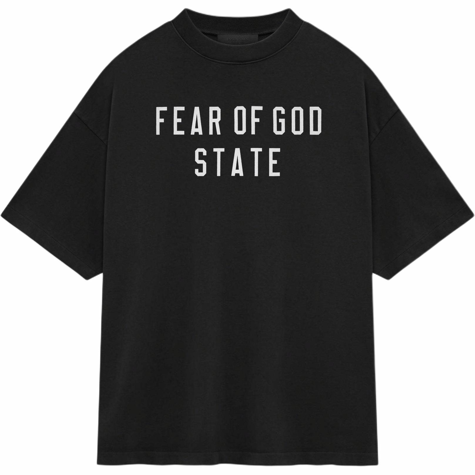 Мужская футболка Fear of God Essentials Heavy Crewneck Tee (обсидиан черный)