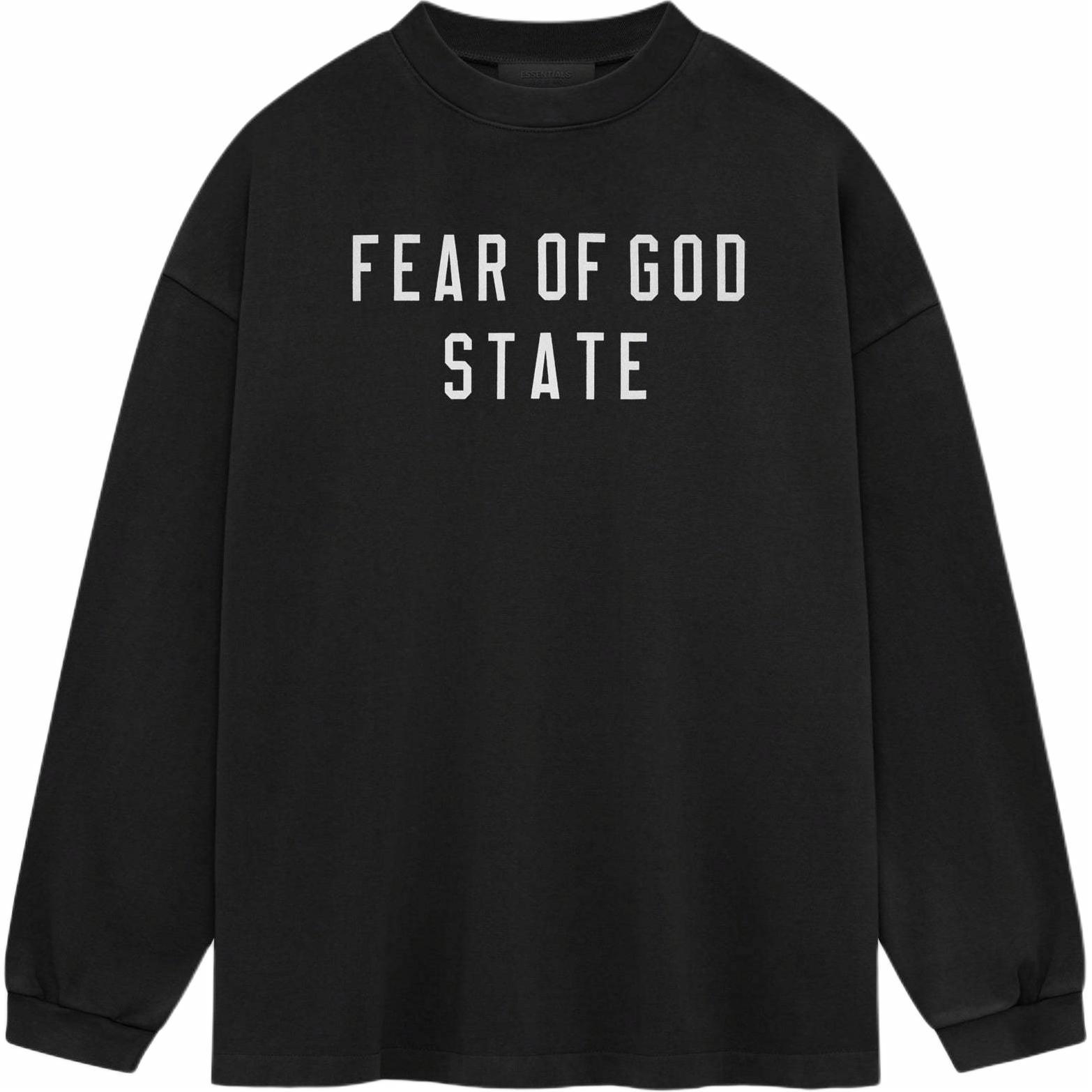 Мужская футболка Fear of God Essentials FALL24 Heavyweight L/S Tee (черная)