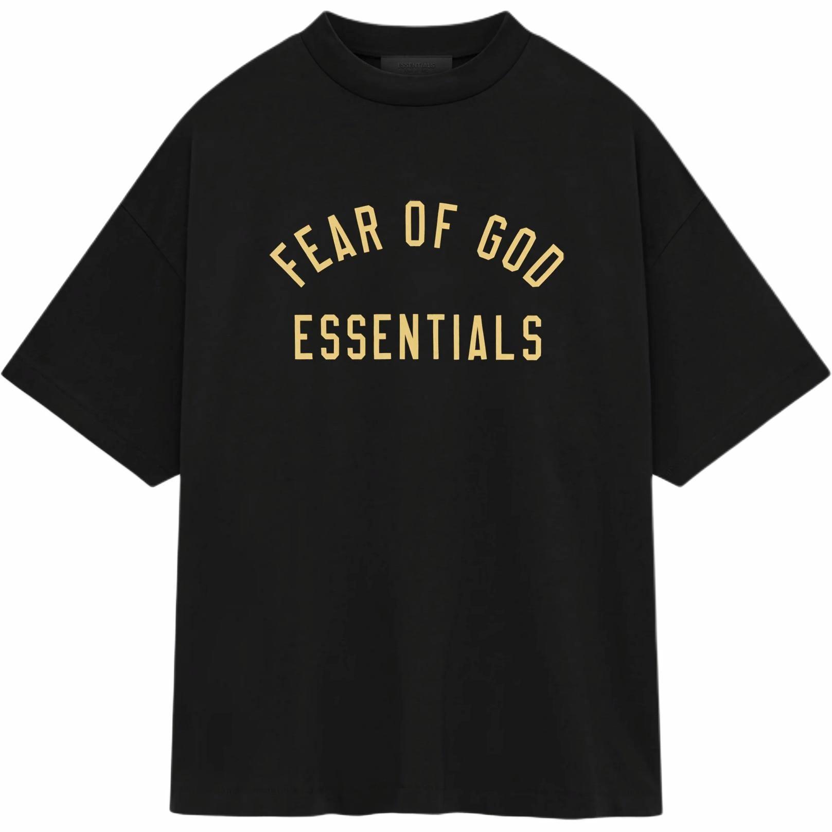 Мужская футболка Fear Fear of God Essentials (обсидиан черный/черный)
