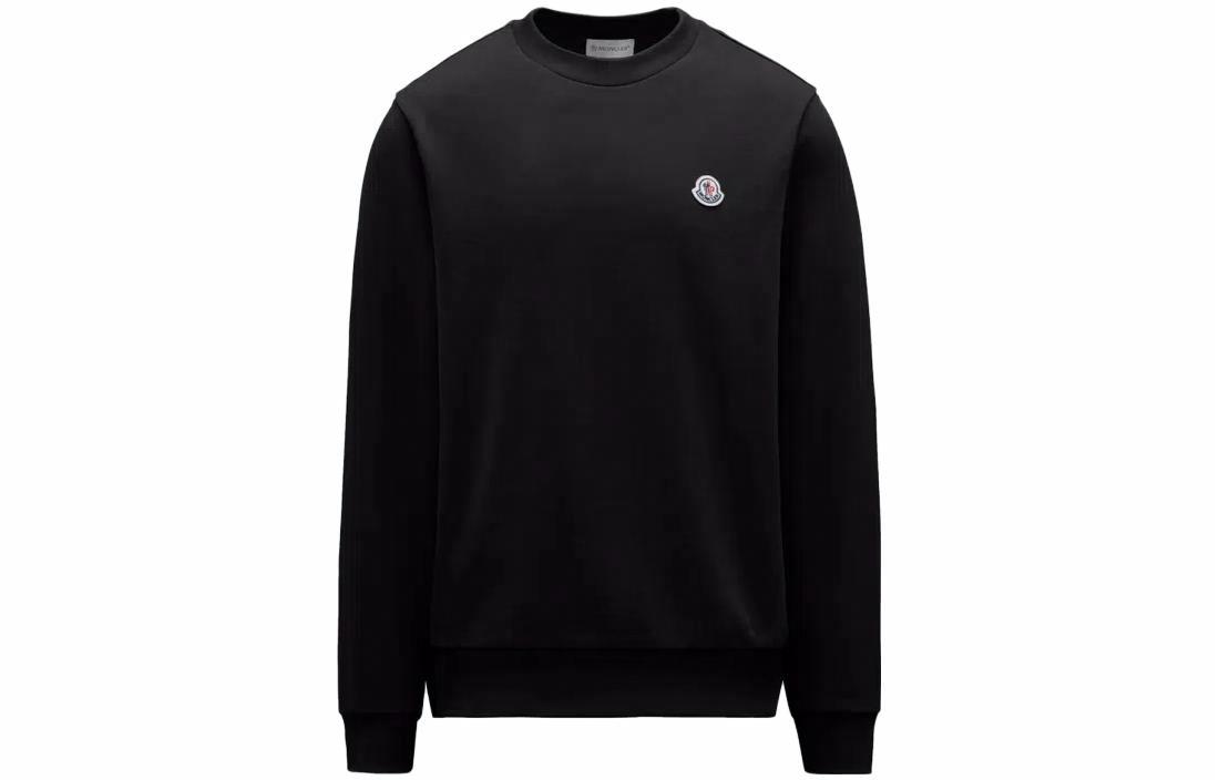 Мужское худи Moncler Logo Patch Sweatshirt (черное)
