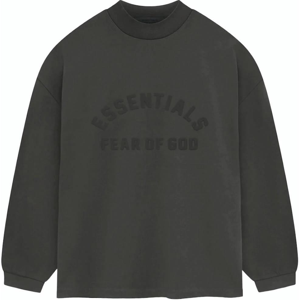 Мужской лонгслив Fear of God Essentials Longsleeve T-Shirt SS24 (черный)