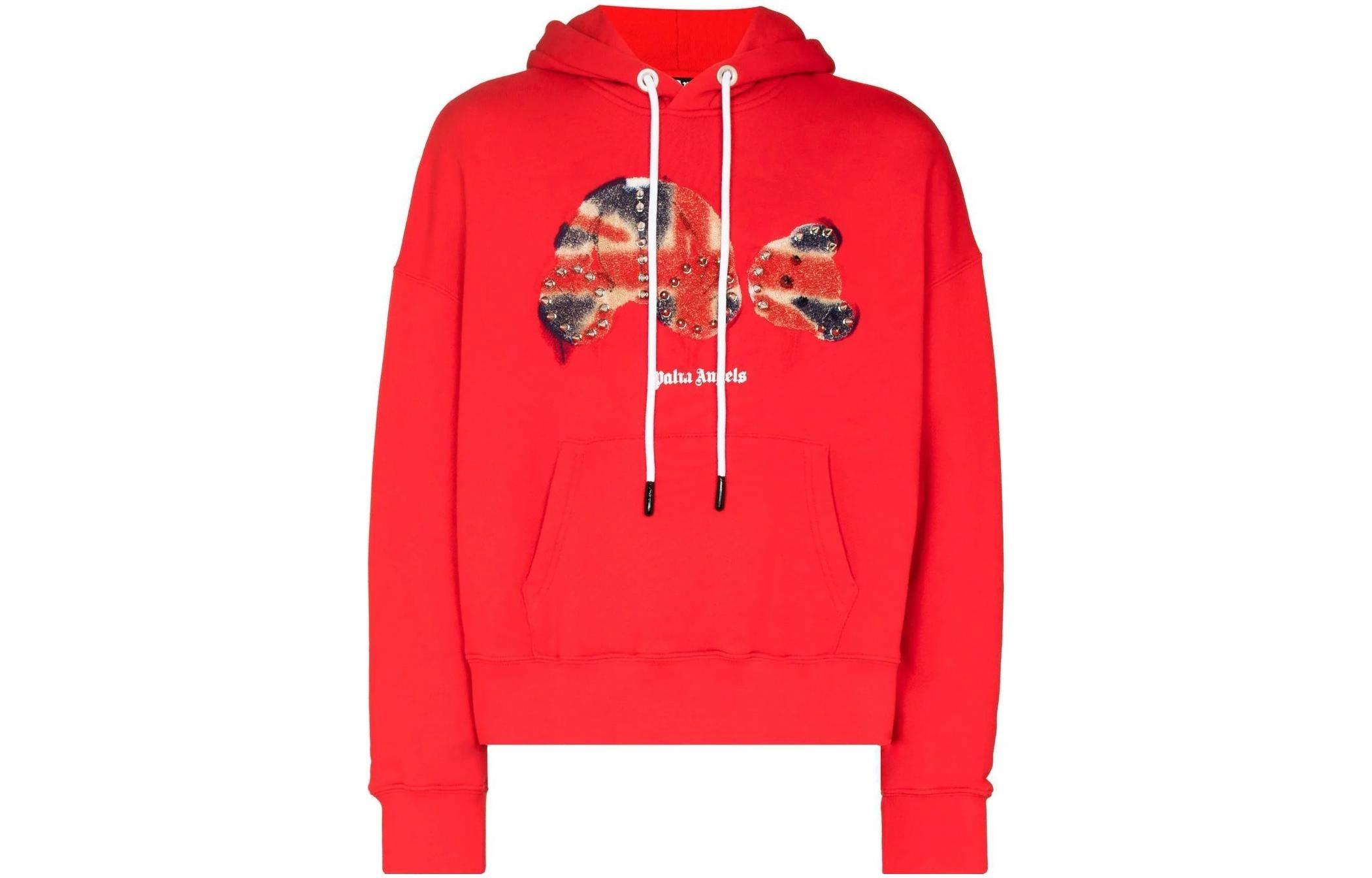 Мужское худи PALM ANGELS x Browns Union Jack Bear (красное)