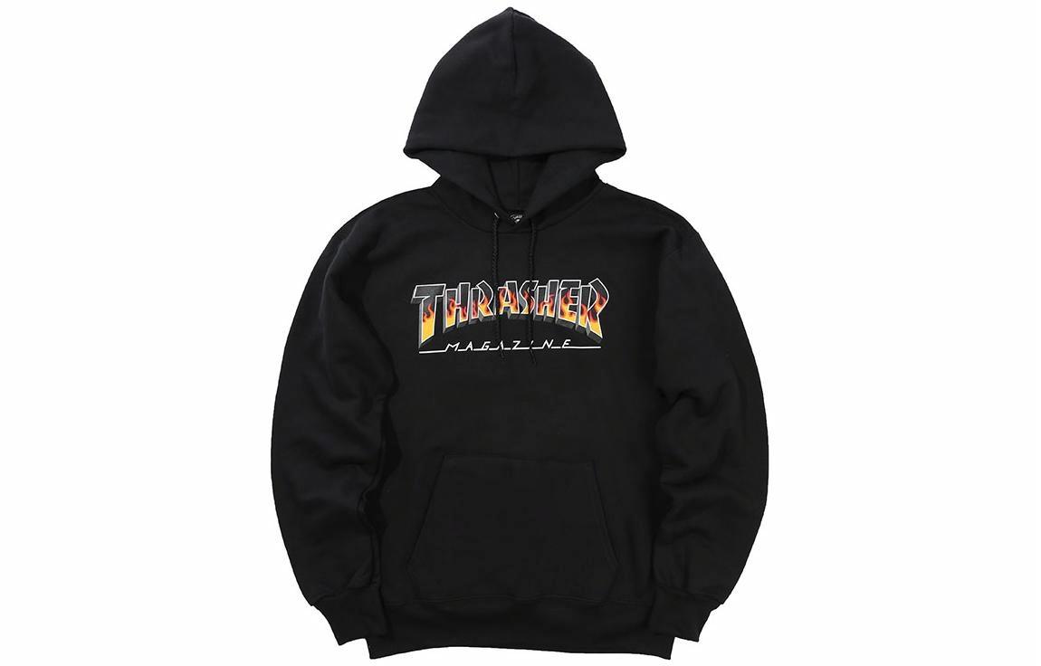 Мужское худи Thrasher Flame Logo (черное)