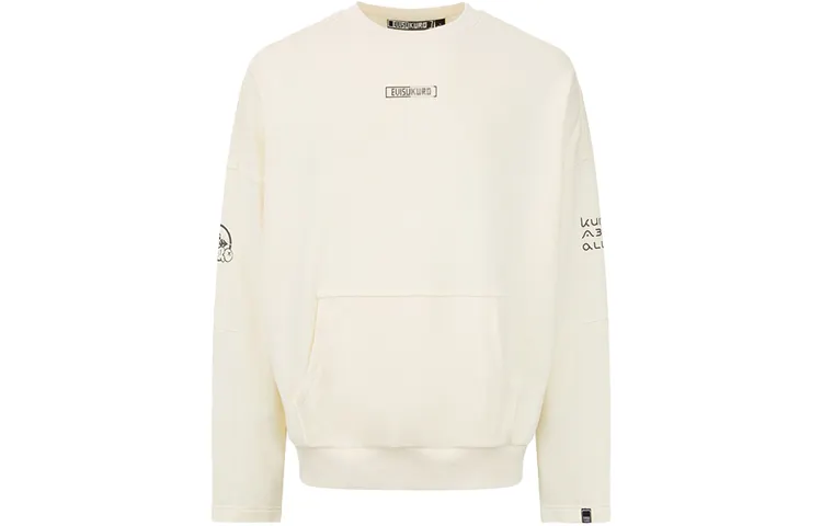 EVISU Sweatshirts Men's White Crew Neck Moderate Regular