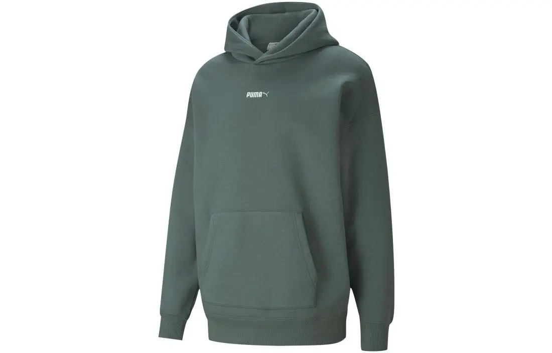 PUMA Sweatshirts Men's Green Hooded Moderate Regular