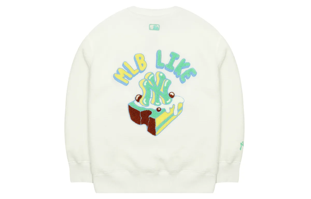 MLB Like Collection Sweatshirts Unisex Cream Crew Neck Thickened Regular