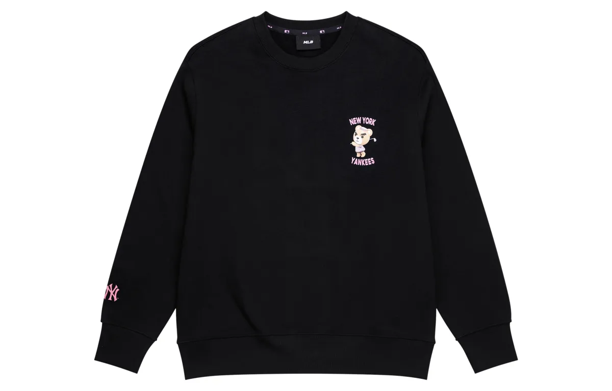 MLB New York Yankees Sweatshirts Unisex Black Crew Neck Moderate