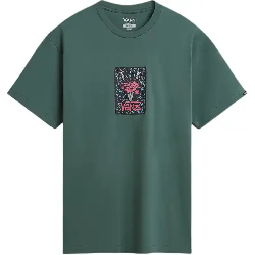 Vans T Shirts Men's Green Crew Neck Moderate Straight Fit