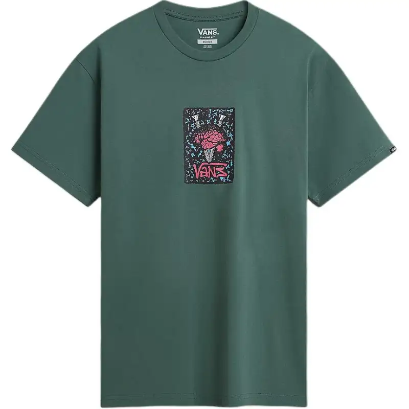 Vans T Shirts Men's Green Crew Neck Moderate Straight Fit