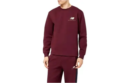New Balance Sweatshirts Men's Red Crew Neck Moderate Regular