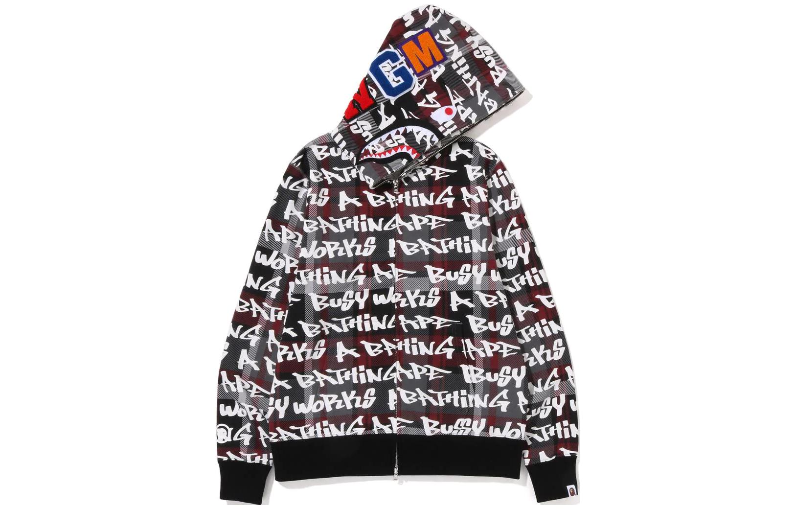 Bape Graffiti Check Shark Full Zip Hoodie