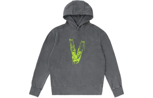 VLONE Sweatshirts Unisex Gray Hooded Moderate Regular
