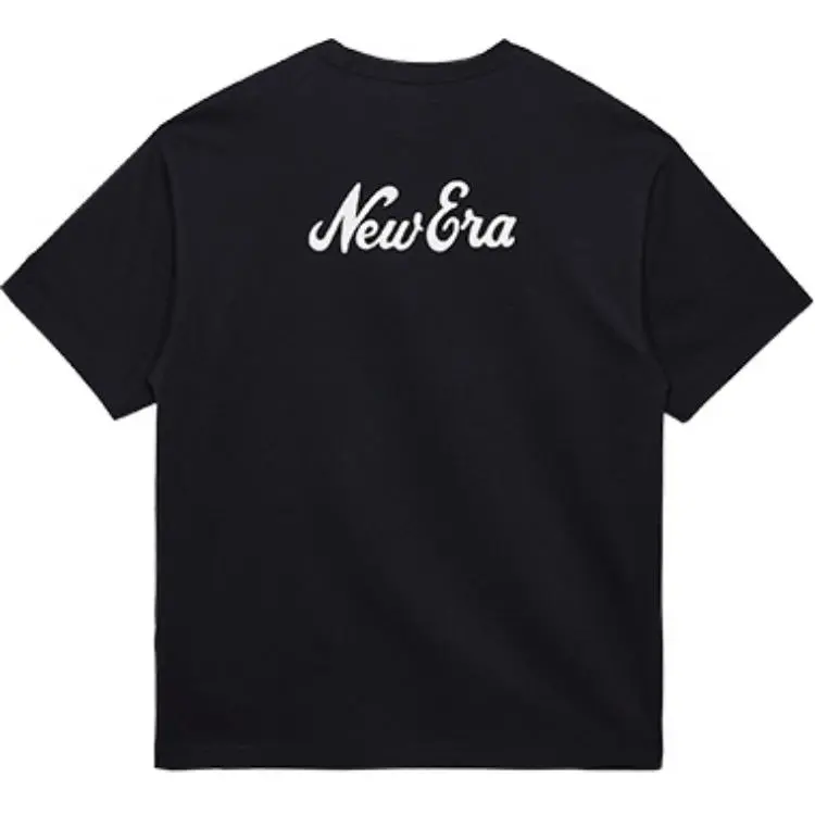 New Era T-Shirts Men's Black Crew Neck Moderate Straight Fit