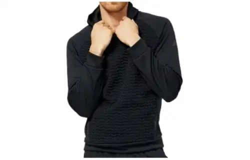 New Balance RWTech Heatloft Sweatshirts Men's Black Hooded Moderate Mock Two Piece
