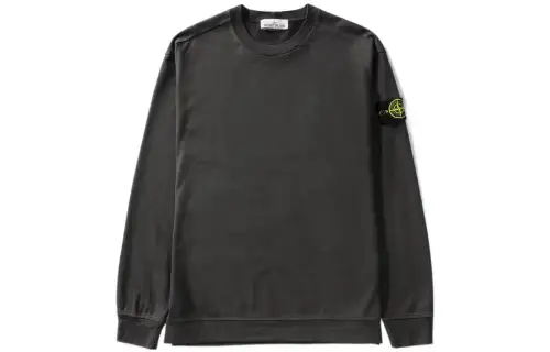 STONE ISLAND Sweatshirts Men's Charcoal Crew Neck Moderate Heavyweight