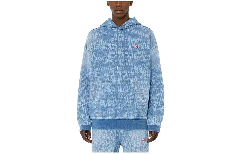 Diesel All-Over Logo Denim-Effect Hoodie