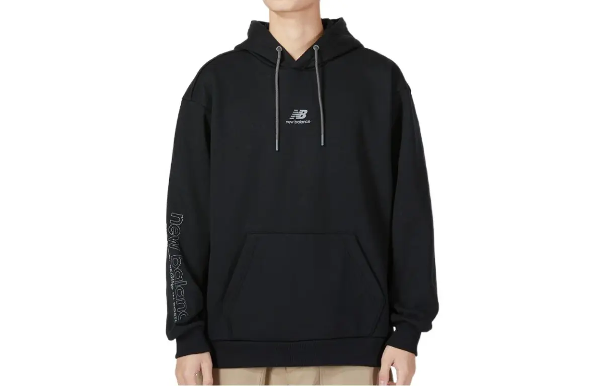 New Balance Sweatshirts Unisex Black Hooded Moderate Regular