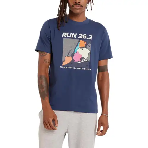 New Balance TCSNYC Marathon Graphic T Shirt Men's Marine