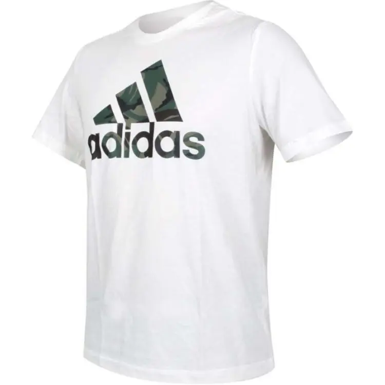 Adidas T-Shirts Men's White Crew Neck Moderate Straight Fit