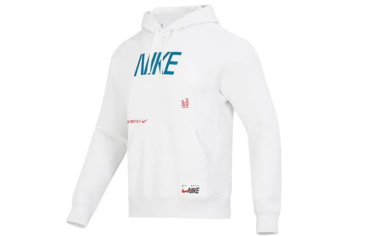 Nike CNYSportswear Letter Logo Print Knitted Fabric Thickened And Fleece Lined Hooded 100% Cotton Sweatshirt Men's