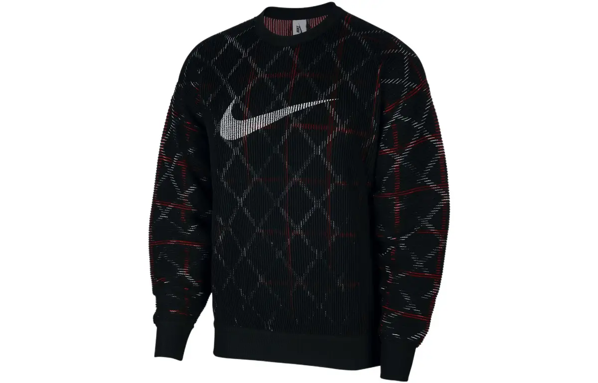 Nike Sweatshirts Men's Black Crew Neck Moderate Regular