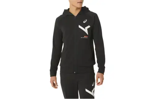 ASICS Sweatshirts Men's Black Hooded Moderate Regular