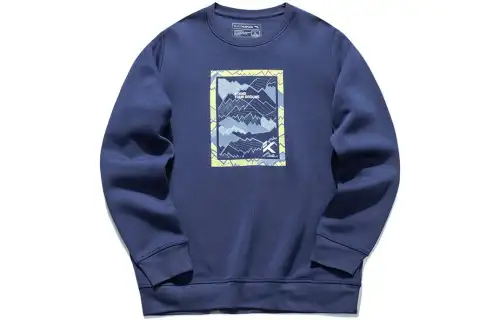 ANTA Basketball Collection Sweatshirts Men's Blue Crew Neck Moderate Regular